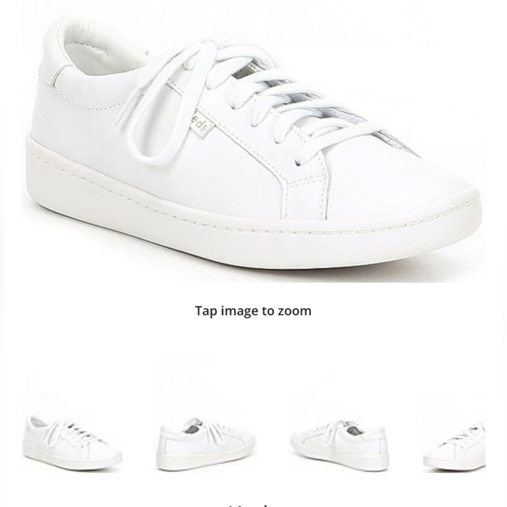 KEDS leather white tennis shoes size 8.5